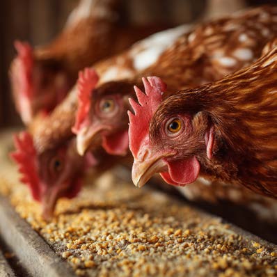 Laying hens feeding
